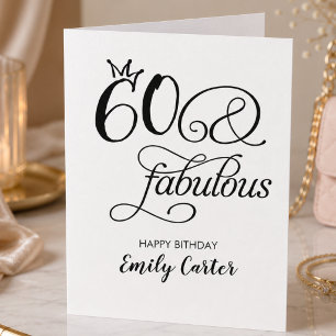 Sixty and Fabulous Script 60th Birthday Party Card