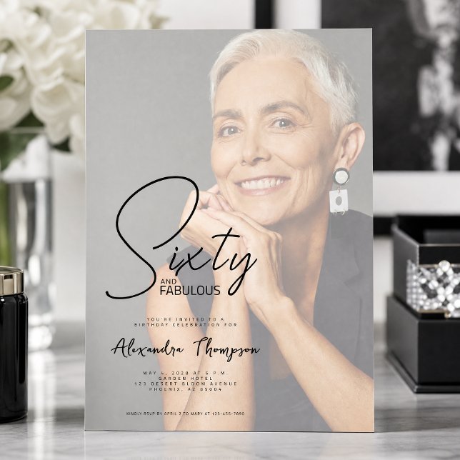 Sixty and Fabulous Script 60th Birthday Party Invitation (Creator Uploaded)