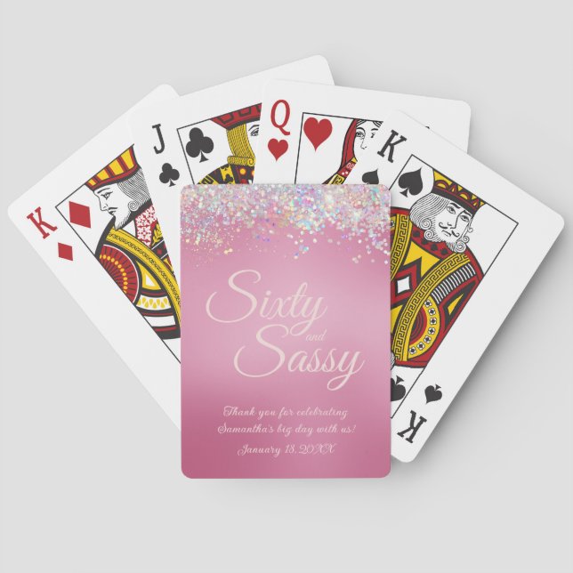 Sixty and Sassy 60th Birthday Party Favour Playing Cards (Back)