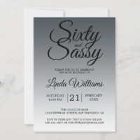 Sixty and Sassy Charcoal Black 60th Birthday