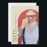 sixty arch photo 60th modern simple birthday party invitation<br><div class="desc">sixty arch photo 60th modern simple birthday party invitation. Modern elegant beige typography design.</div>