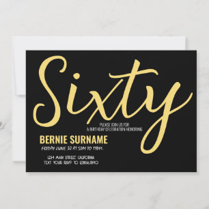 Sixty Birthday 60th Simple Birthday Party Invitation