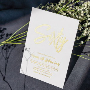 Sixty   Chic Foil Script 60th Birthday Party