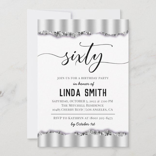 Sixty Diamond Birthday Invitation (Front)