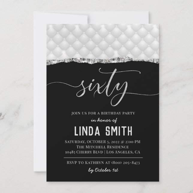 Sixty Diamond Birthday Invitation (Front)