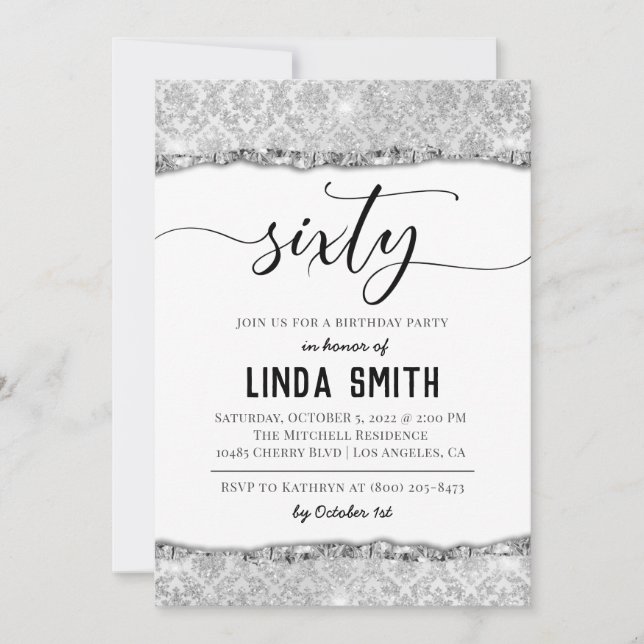 Sixty Diamond Birthday Invitation (Front)