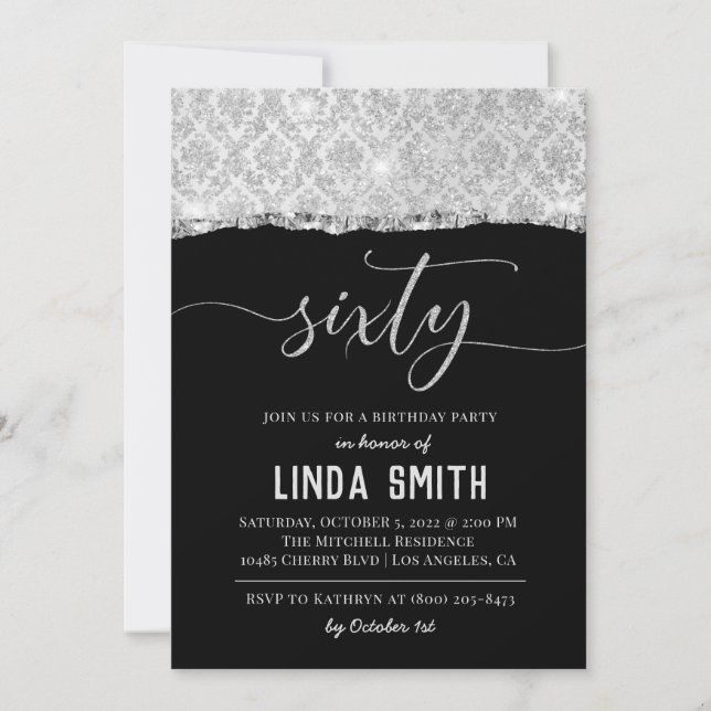 Sixty Diamond Birthday Invitation (Front)