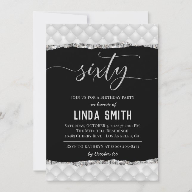 Sixty Diamond Birthday Invitation (Front)