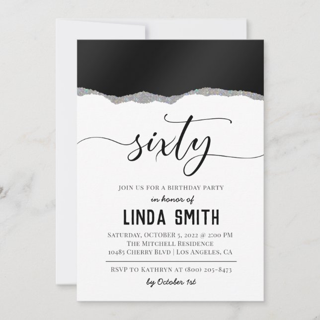 Sixty Diamond Birthday Invitation (Front)
