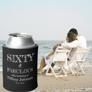 Sixty & Fabulous 60th Birthday Funny Can Cooler