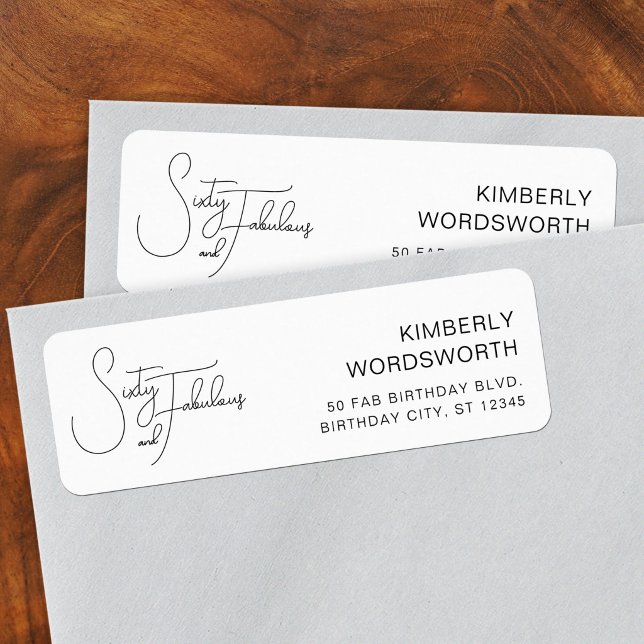Sixty Fabulous 60th Birthday Party Return Address (Creator Uploaded)