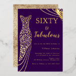 Sixty & Fabulous Purple & Gold Dress 60th Birthday<br><div class="desc">Sixty & Fabulous Purple & Gold Dress 60th Birthday Foil Invitation
See other invitations in our Niche and Nest Store</div>