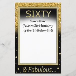 Sixty Favourite Memory of the Birthday Girl