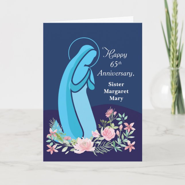 Sixty Fifth 65th Anniversary Religious Life to Nun Card (Front)