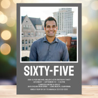 Sixty Five 65th Birthday Bold Type Photo