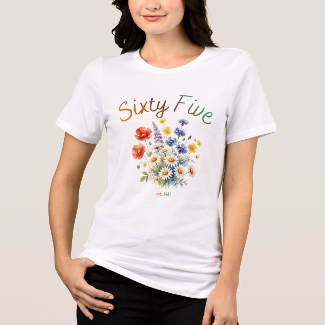 Sixty Five Flowered T-Shirt Tri-Blend Shirt (Front)