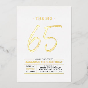 Sixty five   Modern Gold 65th Birthday Party