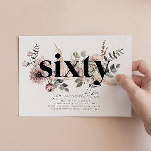 Sixty Florals - 60th Birthday Invitation