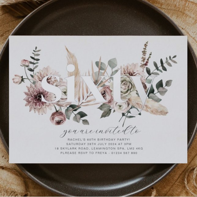 Sixty Florals - 60th Birthday - Silver (Creator Uploaded)