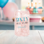 SIXTY HELL YEAH! Funny Turquoise 60th Birthday Can Glass<br><div class="desc">Cheers to sixty and still sparkling! This “SIXTY HELL YEAH!” personalised can glass in vibrant turquoise makes a fierce statement for a milestone celebration. Add the birthday star’s name to create a unique keepsake they’ll love. Fun, customisable, and made to stand out at any sixtieth birthday bash — perfect for...</div>