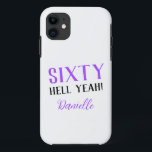 Sixty Hell Yeah! Purple Personalised 60th Birthday Case-Mate iPhone Case<br><div class="desc">Say hello to sixty with sass! This purple “Sixty Hell Yeah!” phone case is perfect for the confident,  fun-loving woman celebrating her milestone birthday. Personalise with her name for a unique gift she’ll carry every day. Coordinates with matching birthday party products in the full collection!</div>