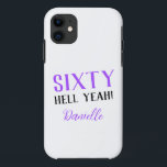 Sixty Hell Yeah! Purple Personalised 60th Birthday Case-Mate iPhone Case<br><div class="desc">Say hello to sixty with sass! This purple “Sixty Hell Yeah!” phone case is perfect for the confident,  fun-loving woman celebrating her milestone birthday. Personalise with her name for a unique gift she’ll carry every day. Coordinates with matching birthday party products in the full collection!</div>