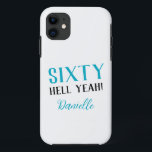 Sixty Hell Yeah! Turquoise 60th Birthday Case-Mate iPhone Case<br><div class="desc">Celebrate a fierce and fabulous 60th with this bold turquoise “Sixty Hell Yeah!” iPhone case. Perfect for the birthday queen who owns her milestone with style. Personalise the name for a gift that’s both protective and playful. Pairs perfectly with other items in the collection like mugs,  totes,  and drinkware!</div>