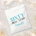 Sixty Hell Yeah! Turquoise 60th Birthday Favour Bags<br><div class="desc">Bold in turquoise,  this “Sixty Hell Yeah!” favour bag brings flair to her big 6-0 bash. Perfect for candy,  mini gifts,  or party treats. Add her name for a personal twist and coordinate with matching items from the full birthday collection.</div>