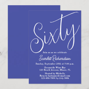 Sixty Modern Script Lavender Purple 60th Birthday Invitation
