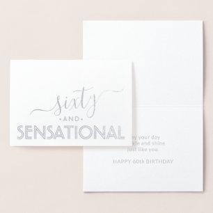 Sixty & Sensational Simple Stylish Happy Birthday Foil Card