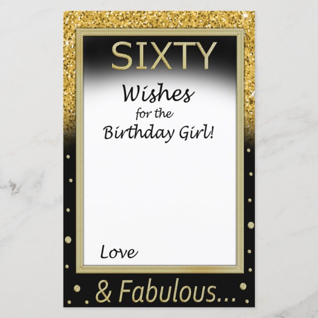 Sixty Wishes for the birthday girl (Front)