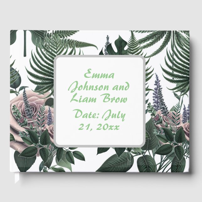 Size: 9" x 6", NullValue, Paper: White 70 lb Uncoa Guest Book (Front)