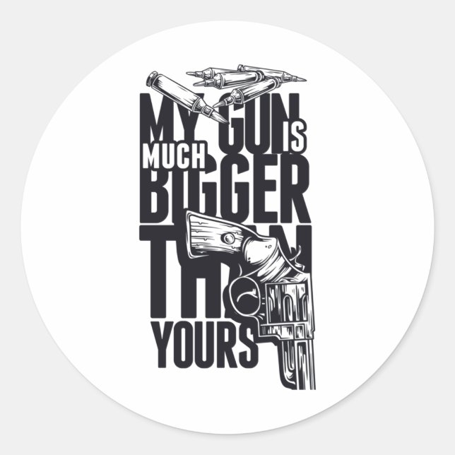 Size Doesn't A Playful Gun Comparison Sticker  (Front)