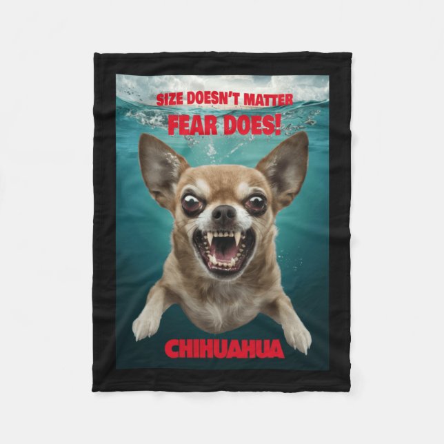 Size Doesn't ...fear Does! Sticker  Fleece Blanket (Front)