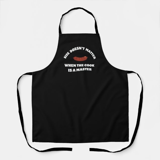 Size Doesn't Matter Funny Kitchen Apron (Front)