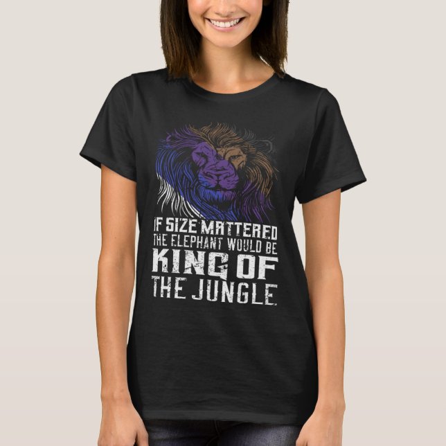 Size Dont Matter Cool Lion Jiu Jitsu T-Shirt (Front)