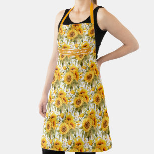 Size Large Girly Sunflowers Floral Apron