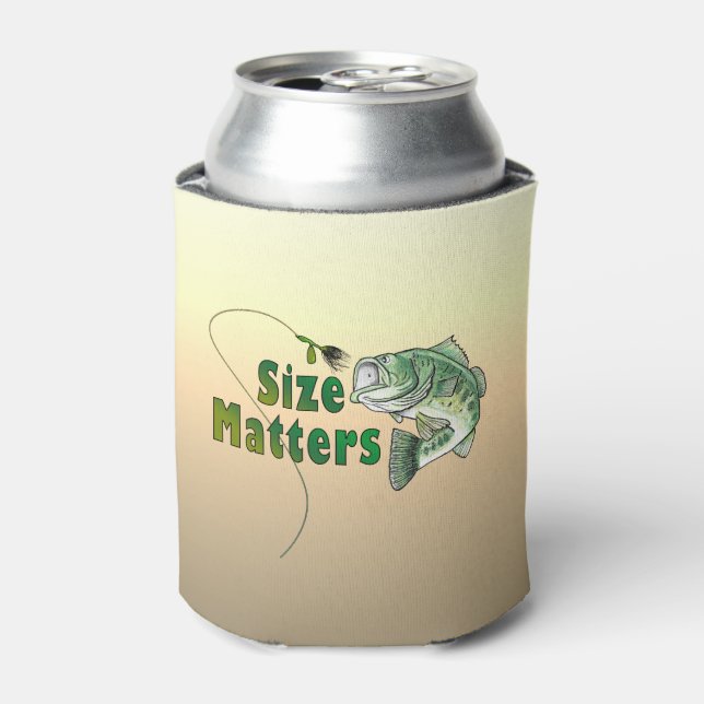 Size Matters Bass Funny Fishing Can Cooler (Can Front)