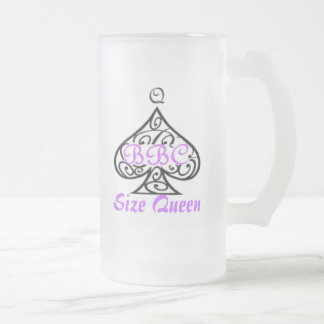Size Queen Frosted Glass Beer Mug