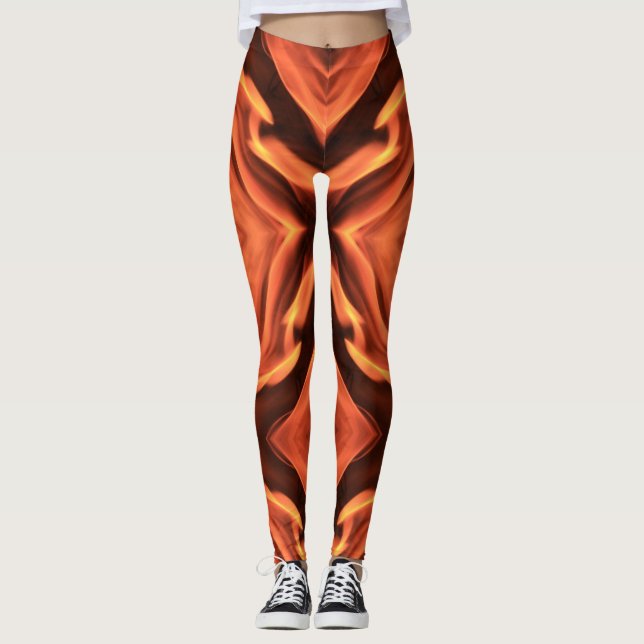 Sizzlin Hot Pants - Flame Print Leggins (Front)