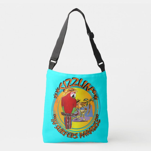 SIZZLIN PARROTS CROSSBODY BAG (Front)