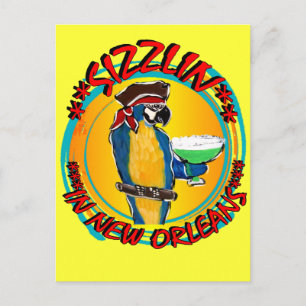 SIZZLIN PARROTS POSTCARD