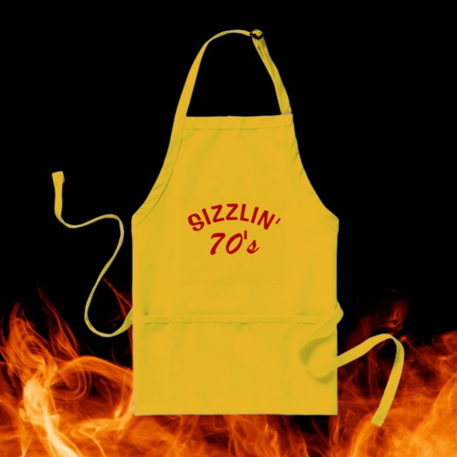Sizzlin' Seventies Birthday Milestone Standard Apron (In Situ Fire)