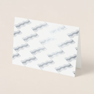 Sizzling Bacon Strips Meat Breakfast Food Foodie Foil Card