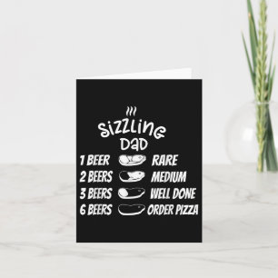 Sizzling Dad Meat Beer Pizza Funny Bbq Card