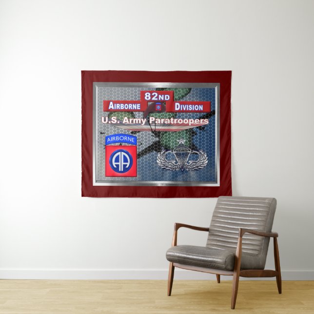 Sizzling Senior Jump Wings 82nd Airborne Division Tapestry (In Situ (Horizontal))