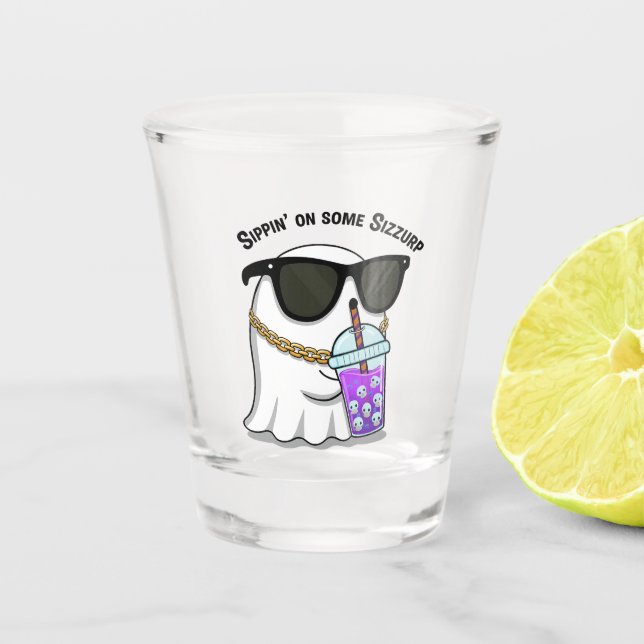 Sizzurp Ghost Shot Glass – Funny Cute Ghost  (Front)