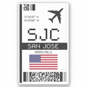SJC San Jose Boarding Pass - California Airport