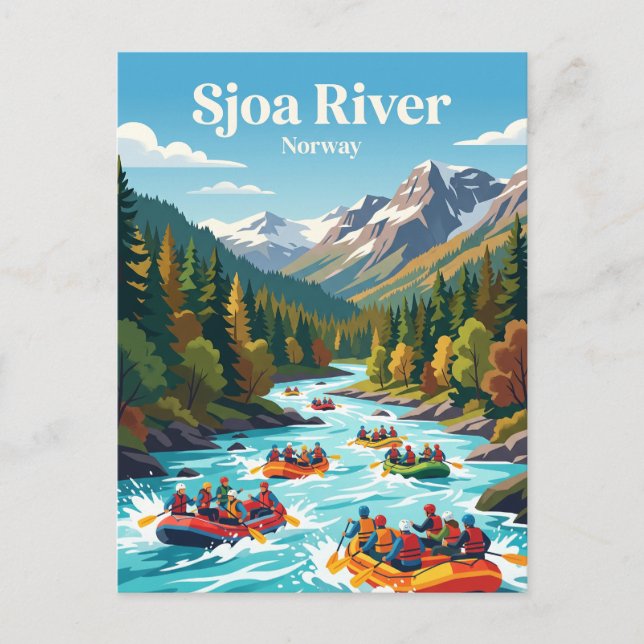 Sjoa River, Norway, white water rafting Postcard (Front)
