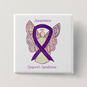 Sjogren's Syndrome Awareness Angel Ribbon Art Pin